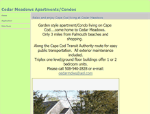 Tablet Screenshot of cedarmeadowsapartments.com